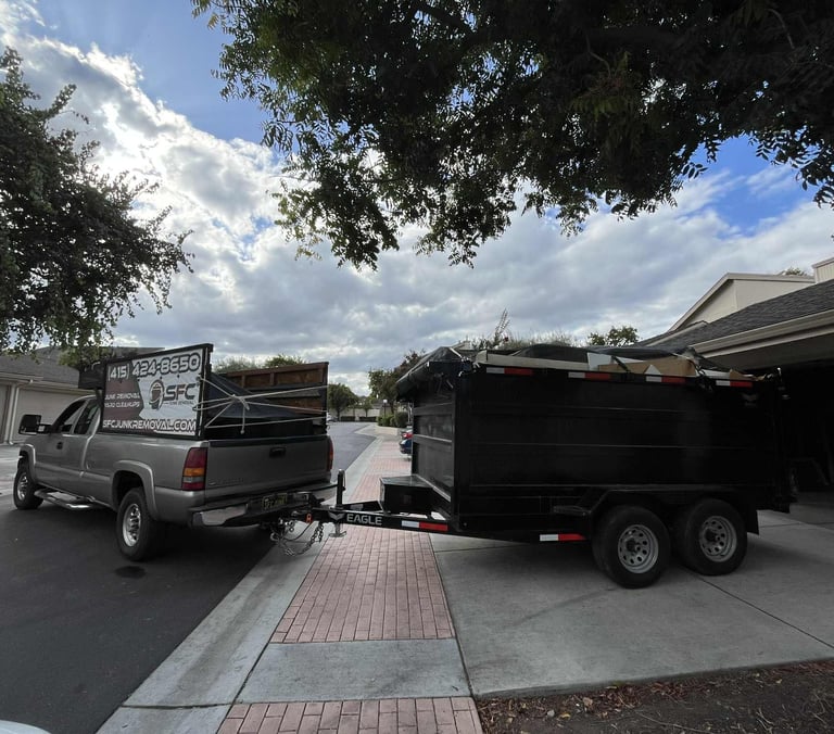 SFC Junk Removal: Trampoline disassembly and hauling in SF 94131.