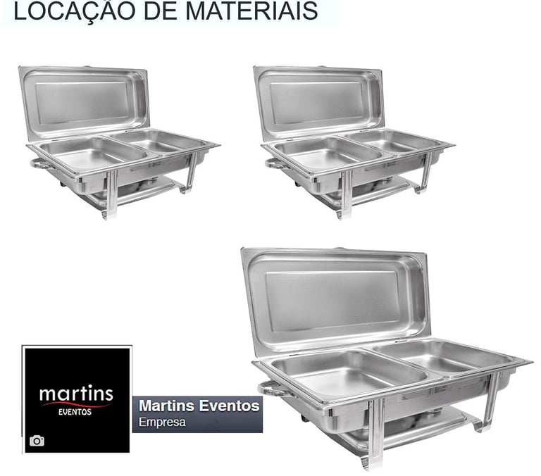 "Locação de Utensílios de cozinha em Artur Nogueira. Aluguel de rechaud em Artur Nogueira."