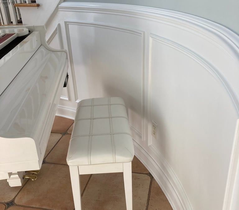Curved wall wainscoting and custom trim installation in Monmouth County NJ