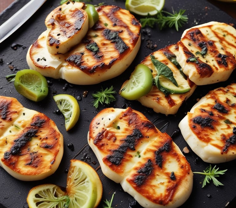 Close-up of sizzling charcoal-grilled dishes fresh from the kitchen.