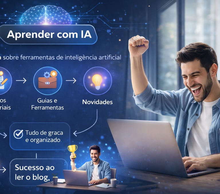 Aprendendo inteligência artificial com artigos, tutoriais e ferramentas de IA em um blog educativo.