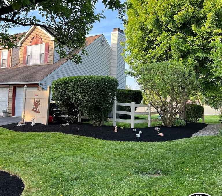 excellent landscaping and hardscaping of grass, stones and trees by NP Landscaping