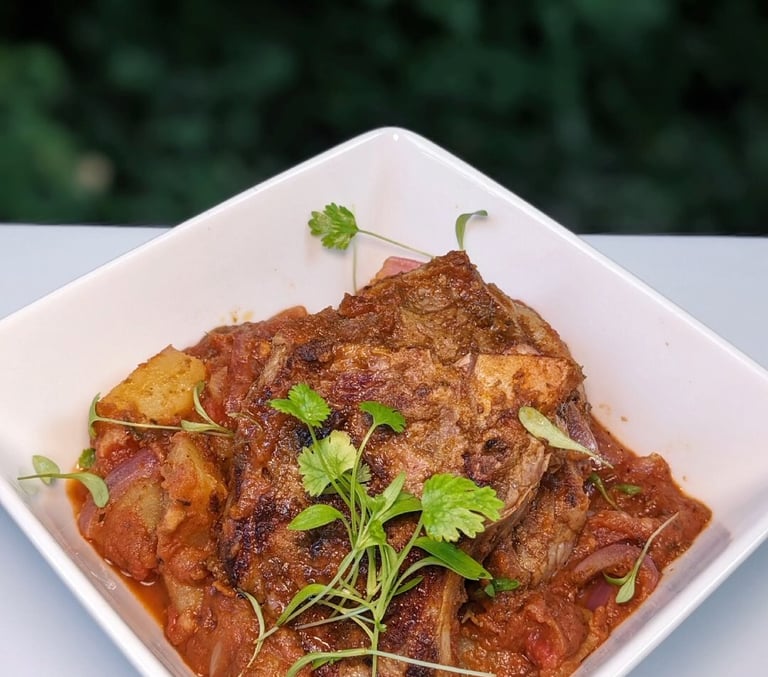 Caribbean-Ethiopian Lamb Seasonal Vegetables. High-end private chef portland oregon city clackamas