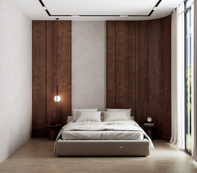 Refined villa bedroom interior UAE
