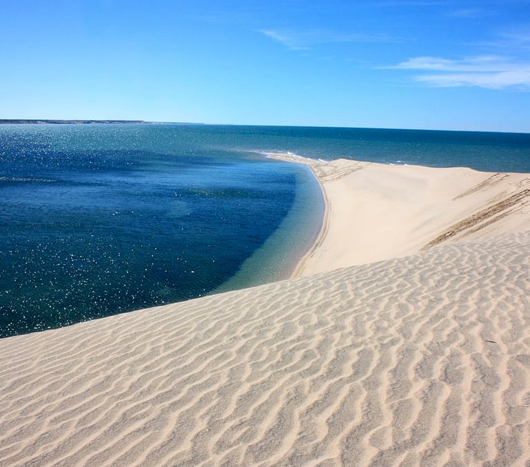 morocco dakhla beach a sandy beach with a sandy beach and a blue sky