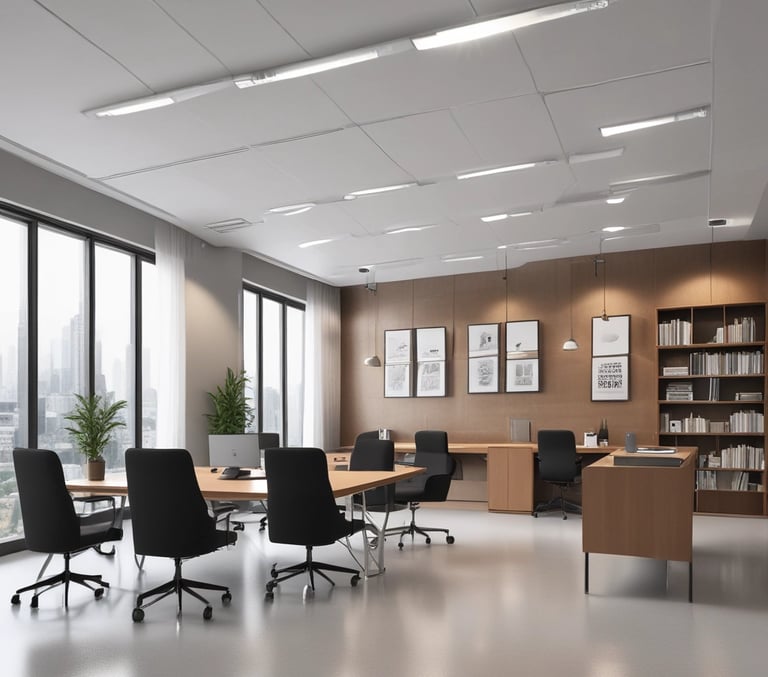 a man standing on a scaffolding in front of a tall building