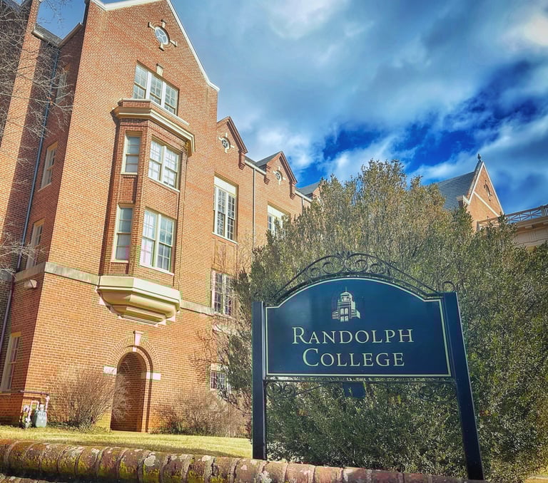 Sign for "Randolph College" Lynchburg Va
