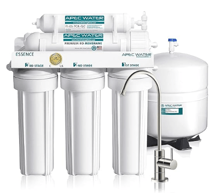 APEC Water Essence Series 5-stage under-sink reverse osmosis water filter system.