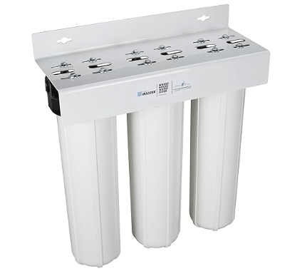 Home Master whole house well water filter for iron manganese and sediment removal blue