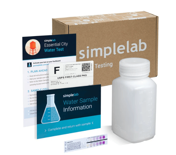 RKIN professional mail-in laboratory water test kit.