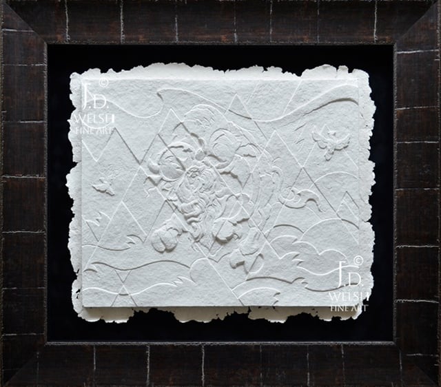 Thunder, Hooves and Prairie Chickens - Modernist Bison Sculpture - Cast Cotton -Jeremiah D Welsh