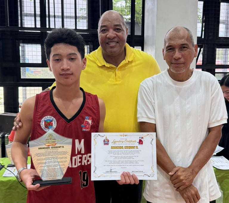 Coach Gonzalo Guzman  & Coach K give Awards for discipline excellence in basketball with grace