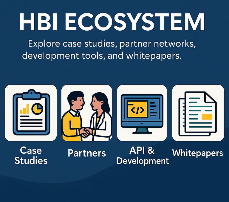 a graphic of a business case study hbi-ecosystem-overview