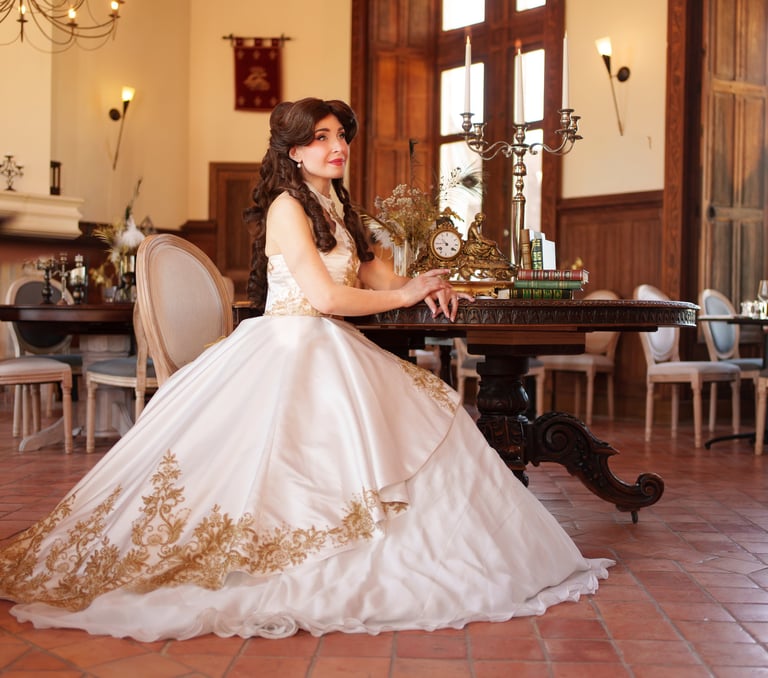 Robe princesse mariée belle et la bete disney idyia creations sur mesure personnalisable cergy