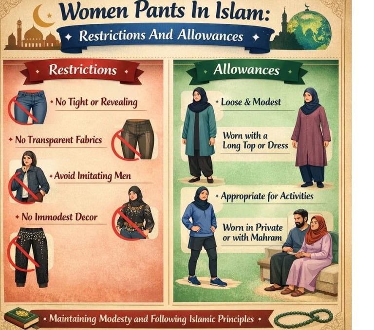 🏠🌍Women Pants In Islam : Restrictions And Allowances 👖🕌