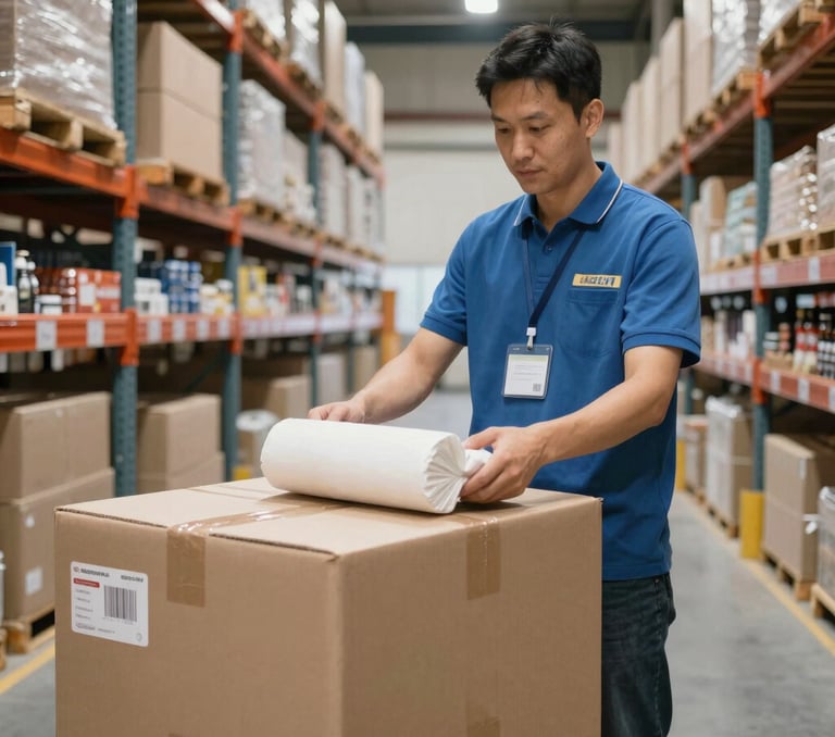 Smiling professional at Shashank agency using a laptop in a modern corporate office setting.