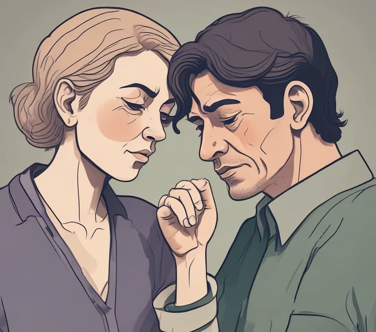 A sketch of two people supporting each other's emotional dysregulation.