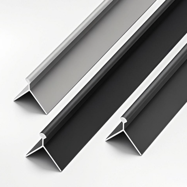 Y-shaped aluminum trim molding in grey and black finishes – architectural metal trim for interior/exterior edging and decorat