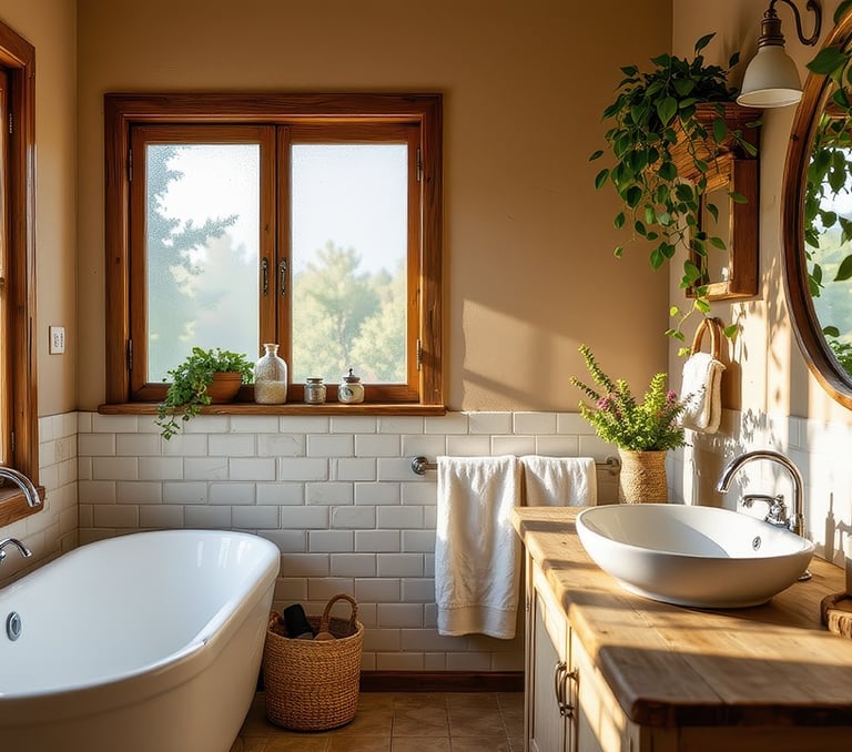 Clean bathroom in a Leelanau County Michigan home after professional cleaning