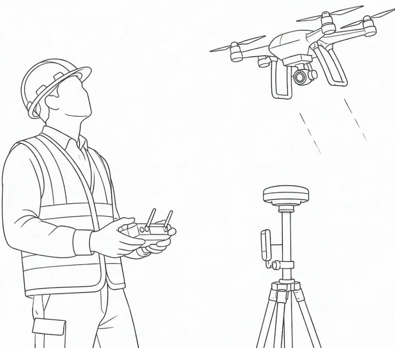 contractor at work using a drone