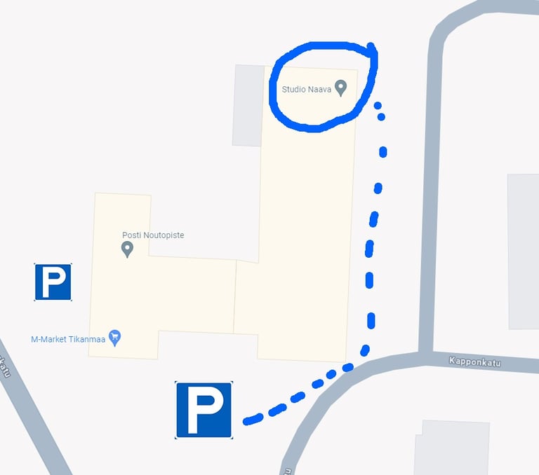 parturi studio naava tikanmaa reittiohjeet
