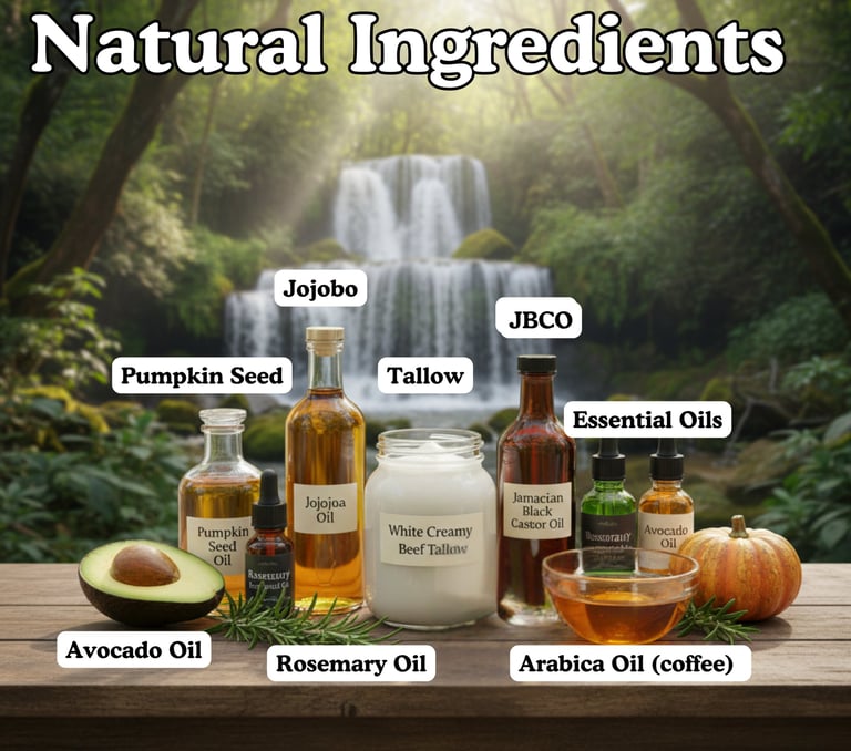 an pictorial ingredients list for Back2naturalness Hair growth cream