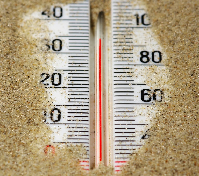 Thermometer in sand