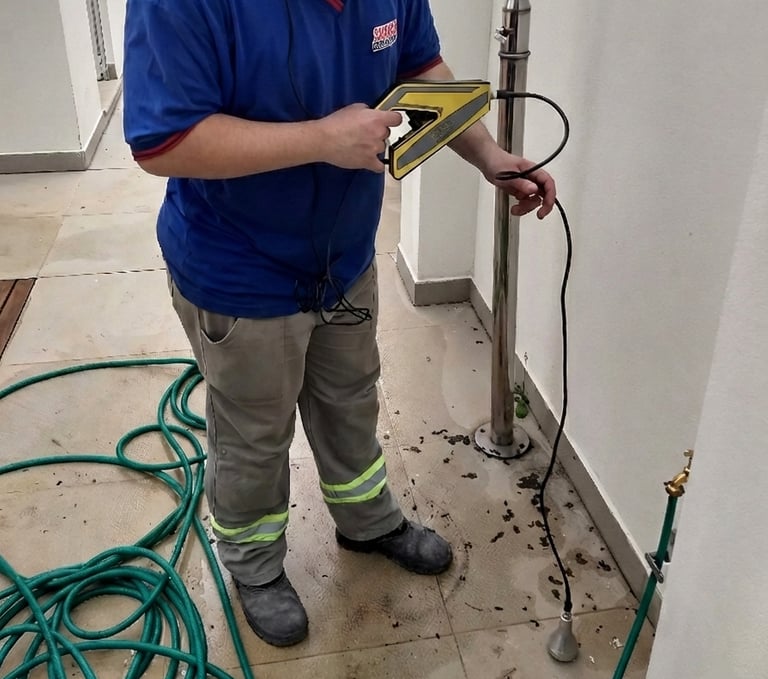 detecção de vazamento em piso