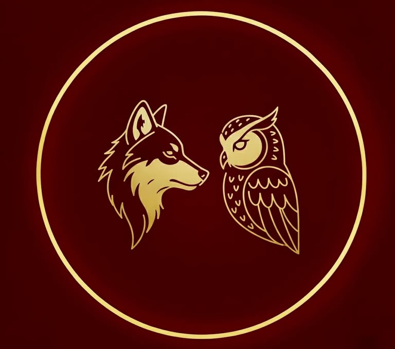 Le loup et le hibou qui représente le combinaison entre le magnétisme et la sonothérapie