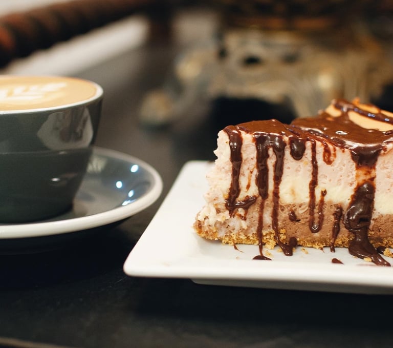 Homemade cheesecake, chocolate, auburn