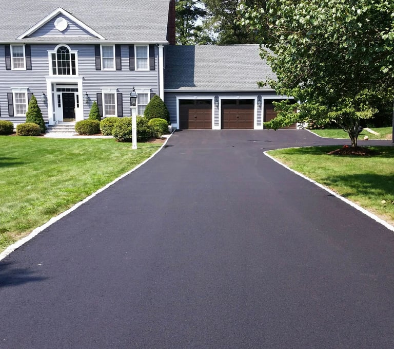 Hand seal coated driveway