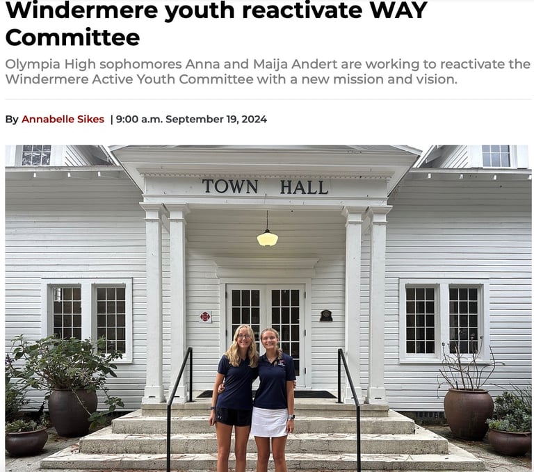 Local Newspaper Covers Anna and Maija Andert Reactivating Youth Committee