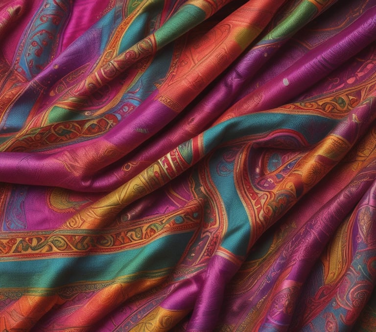 a bunch of different colored fabrics and fabrics