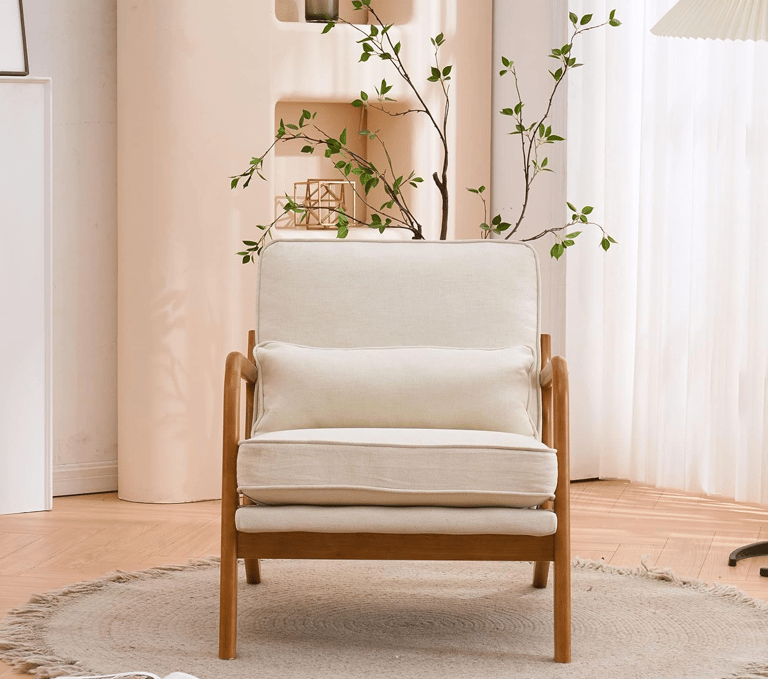 Karl Home Accent Chair used as a balcony lounge chair with natural light
