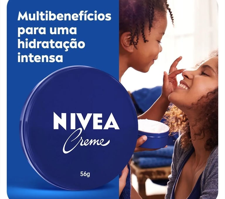 NIVEA Creme Hidratante Lata 56g Hidratação Profunda 24h Corporal Multibenefícios