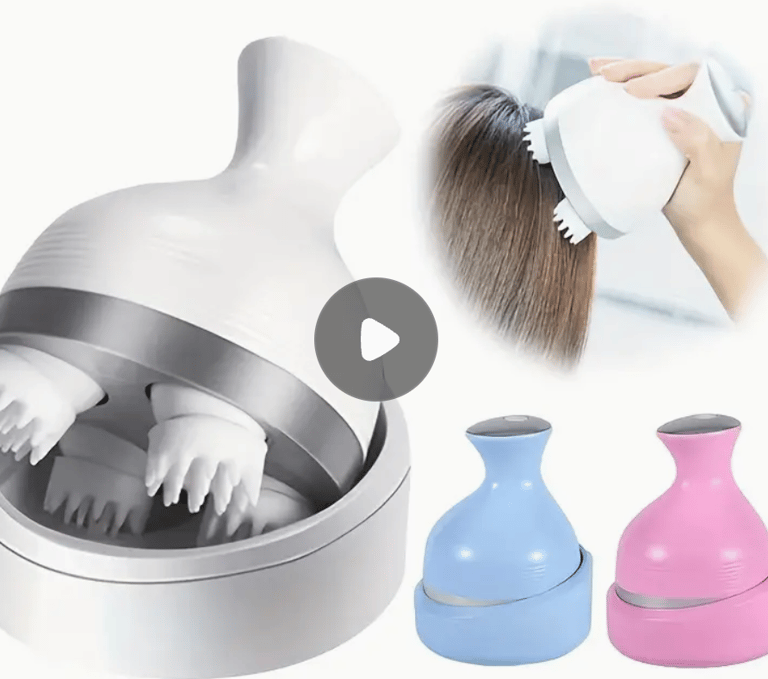 a woman is using a hair dryer