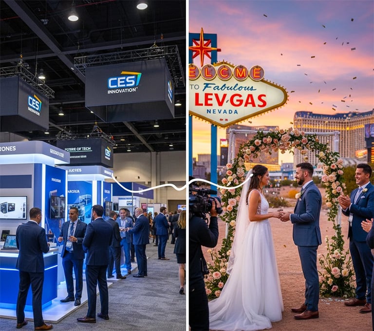 a couple getting married in las vegas