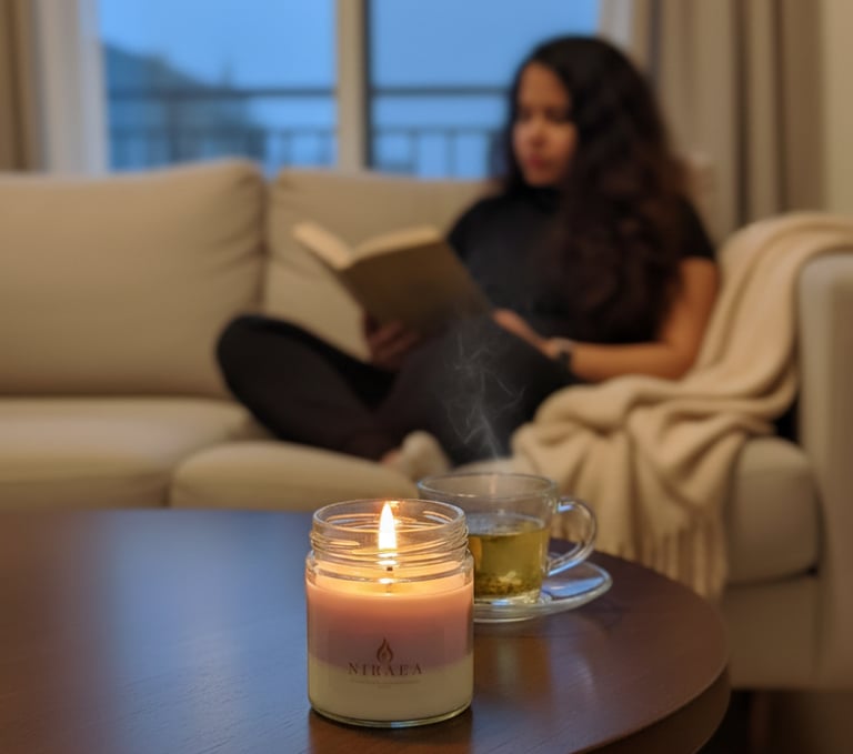 Candles for festivals and decor gifting Niraea relax aromatherapy lavendar candle