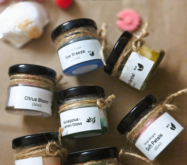 Candles for festivals and decor gifting Niraea Trial jars mini gift set candle