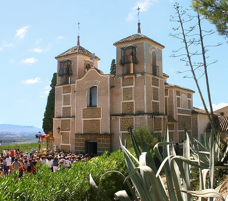 Sanctuary of the Child Jesus of Balate, on the outskirts of Mula, on the day of the pilgrimage. Phot