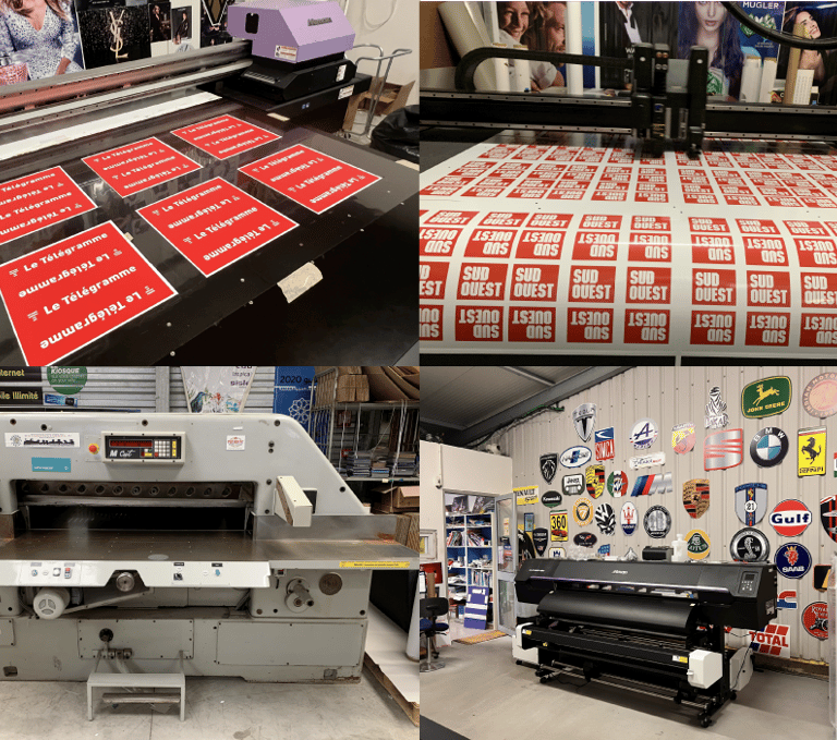 machines d'impression, découpe et façonnage pour la fabrication des pinces magnétiques Posterclip