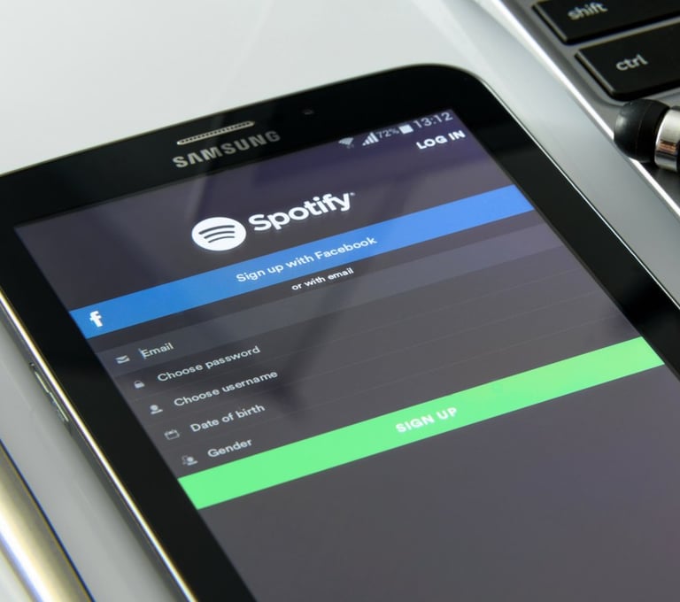 Spotify login page