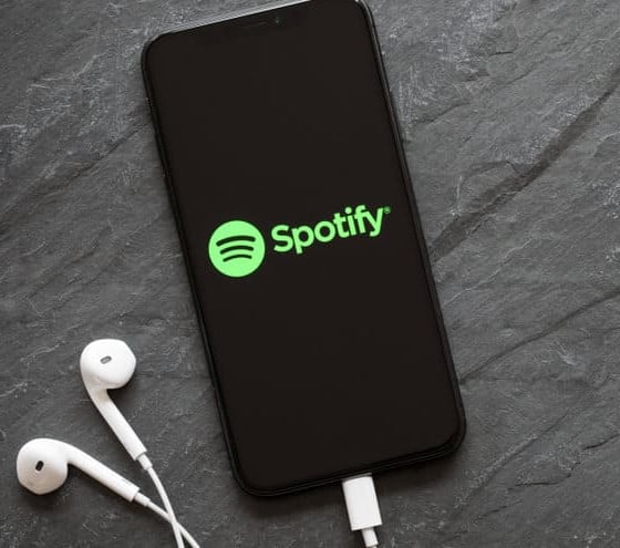 Spotify app on mobile phone