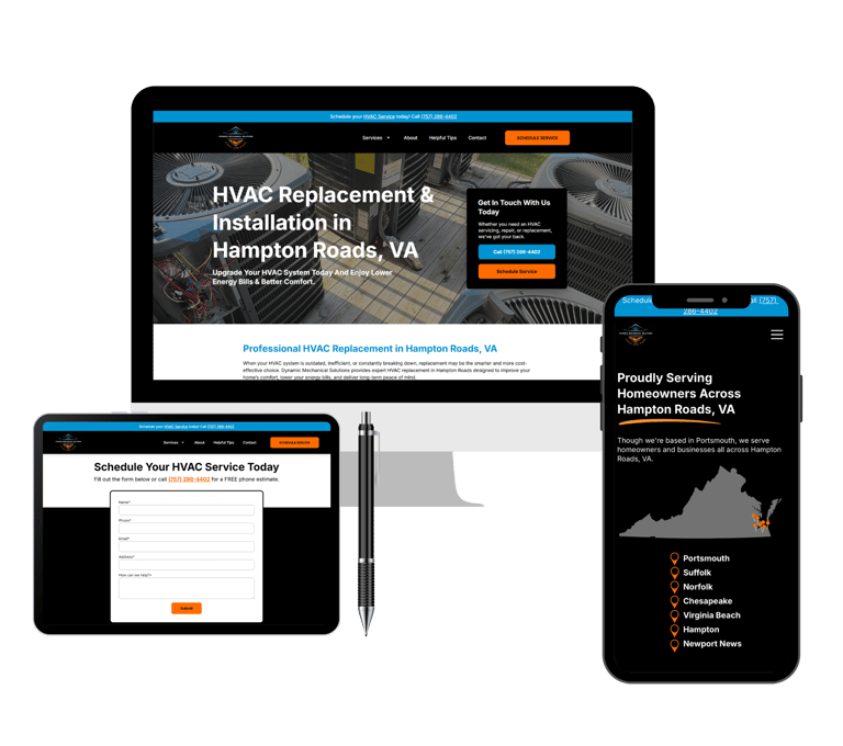 hvac company website design
