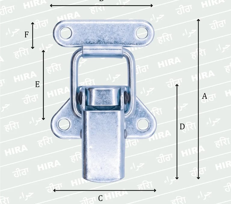 HIRA TC13LW industrial toggle latch long wire zinc plated