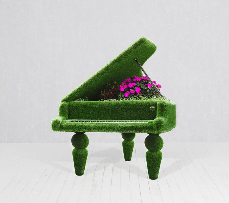 artificial turf piano sculpture west palm beach