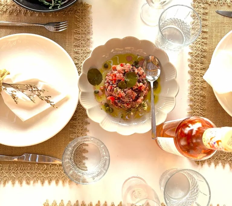 Table set up - prepared by private chef Naxos