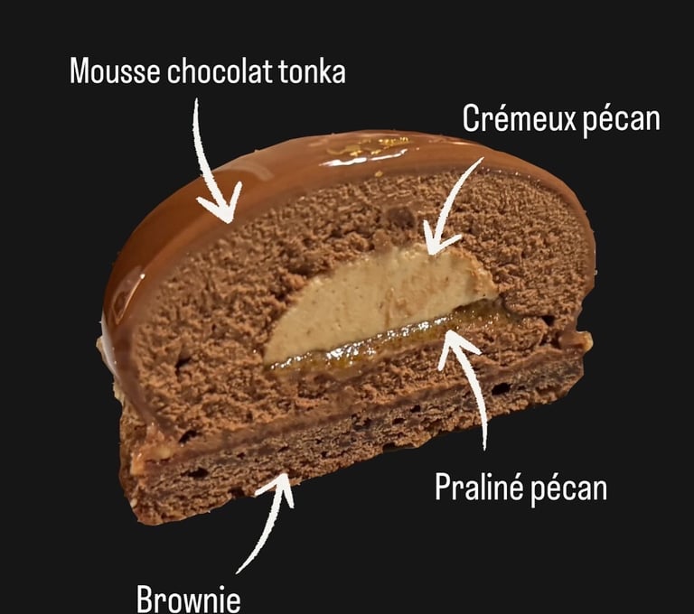 entremet chocolat pecan tonka