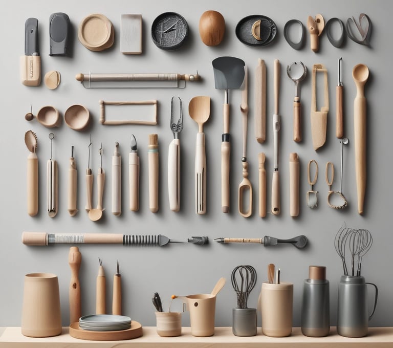 An assortment of stylish dining ware set on a table.