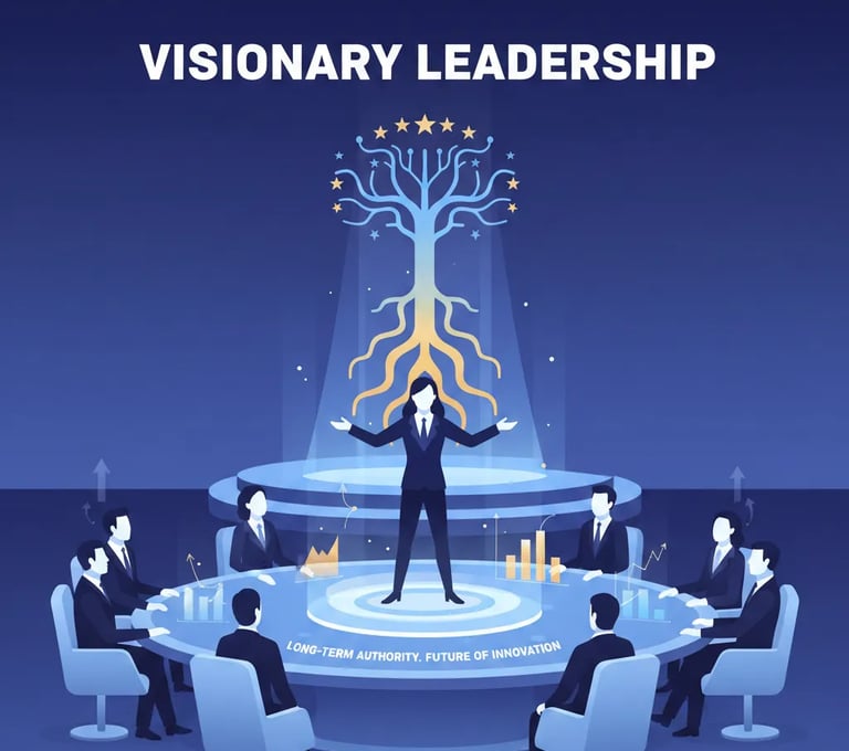 Founder establishing long-term authority and leadership presence during investor pitch.